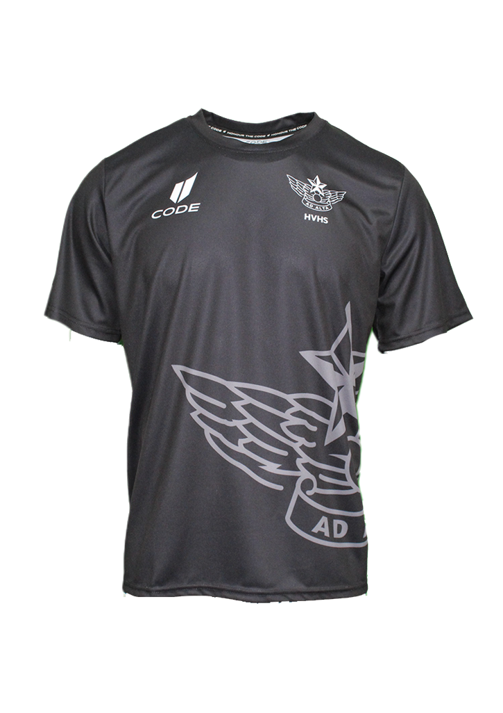 Hutt Valley High School PE Top Black/White